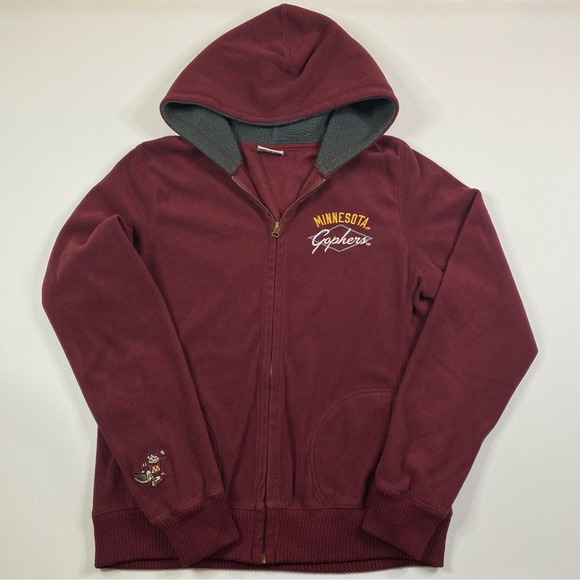 Pro Edge Tops - University of Minnesota Fleece Sweatshirt Womens L Full Zip‎ Hoodie Embroidered